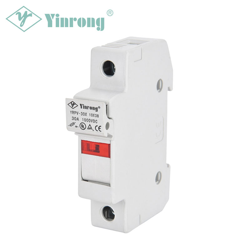 Giá đỡ cầu chì đường ray PV DIN năng lượng mặt trời 1000VDC 30A 10 × 38mm có đèn báo